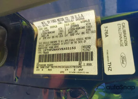 1997 Ford F-250 Xl from USA, damaged, VIN 1FTHF26HXVEA03153